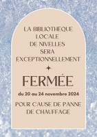 Bibliothèque fermée exceptionnellement