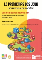 Soirée jeux : le printemps des jeux